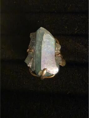 Sterling Silver .925 and Raw Aquamarine Sz 8